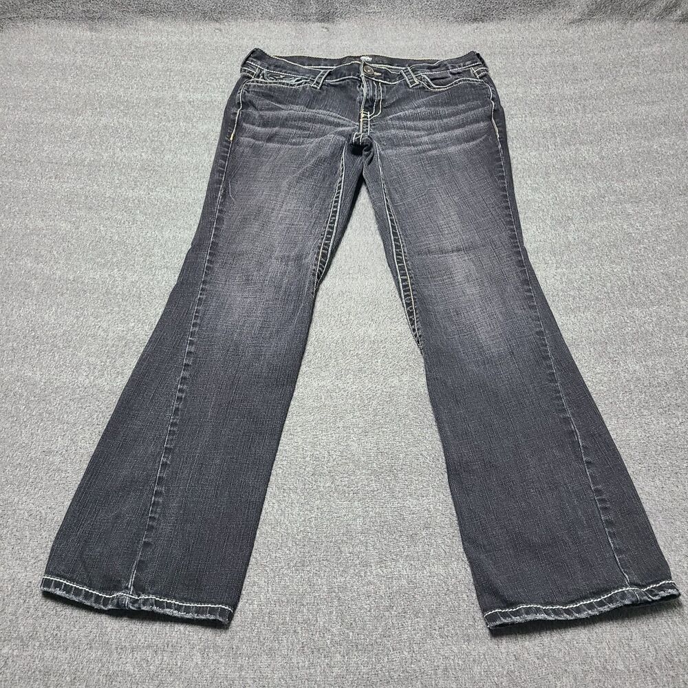 Mossimo Womens Jeans 12 Bootcut Black Festival Boho Cowgirl Party Denim Pants